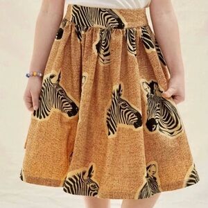 Sika x Anthropologie Zebra Print Cotton Skirt 3T